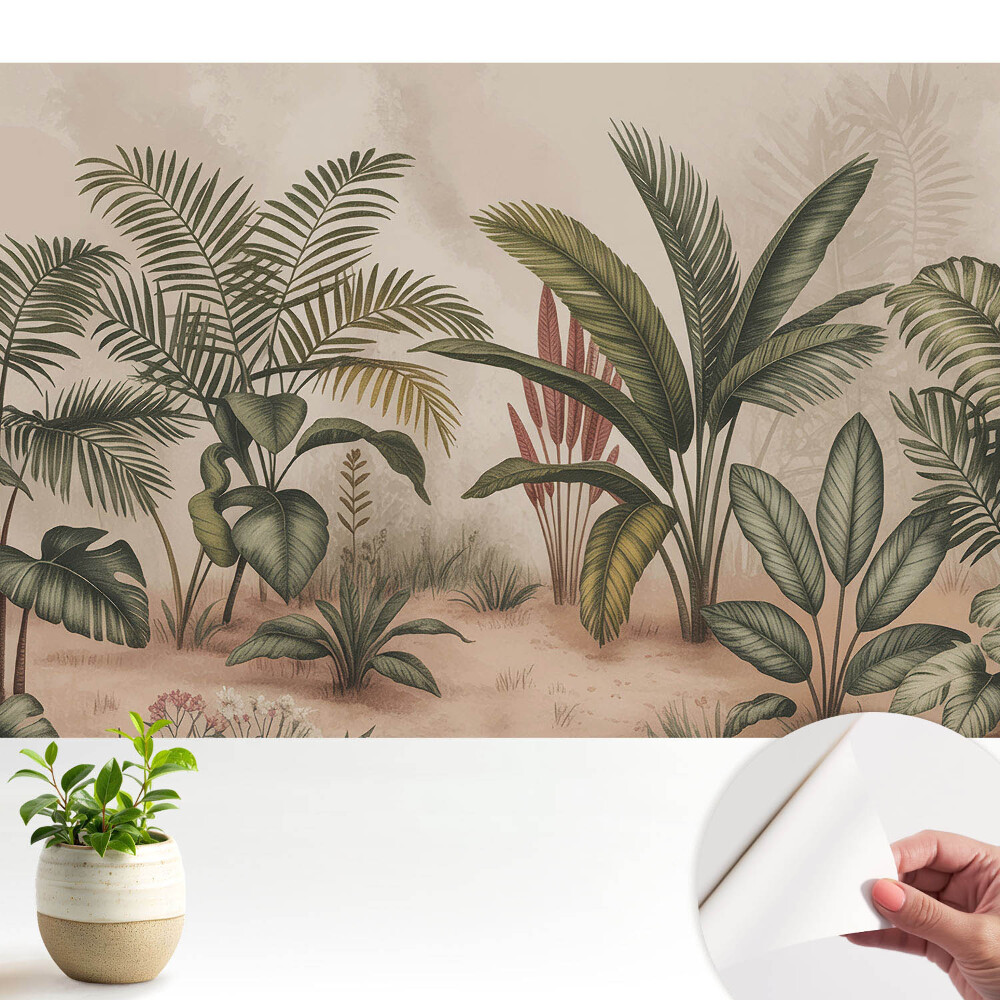 Modern tapéta Egzotikus levelek bohém stílusban