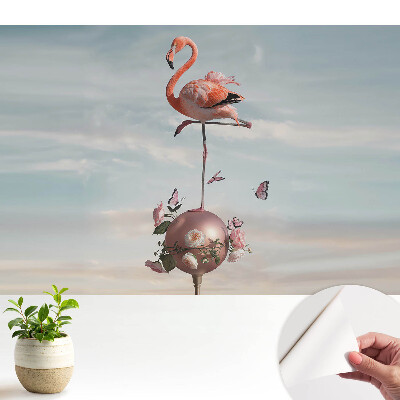 Tapéta Flamingó virágokkal és pillangókkal