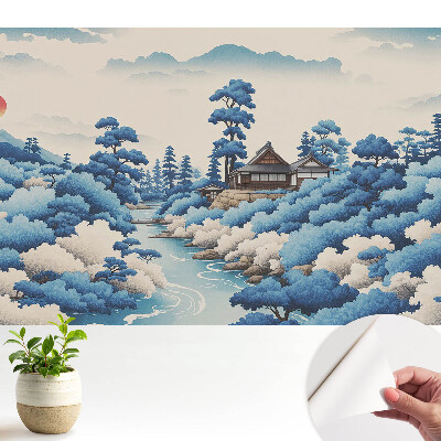 Öntapadó tapéta Hegyi táj egy házzal