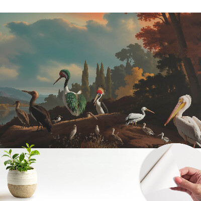 Öntapadós tapéta falra A madarak a víz felett szebbek, mint egy álom