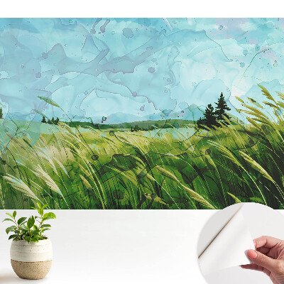 Öntapadós tapéta falra Rusztikus rét akvarellben