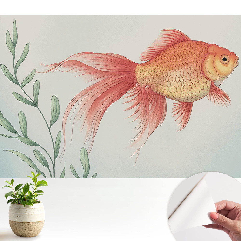 Tapéta Egy elegáns hal a vízi zöld növényzet között