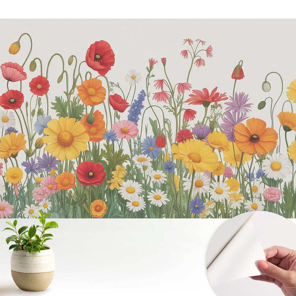 Öntapadó tapéta Egy színes rét tele virágokkal