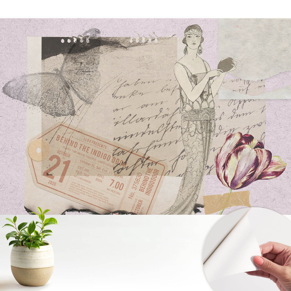 Öntapadó tapéta Retro romantikus kollázs