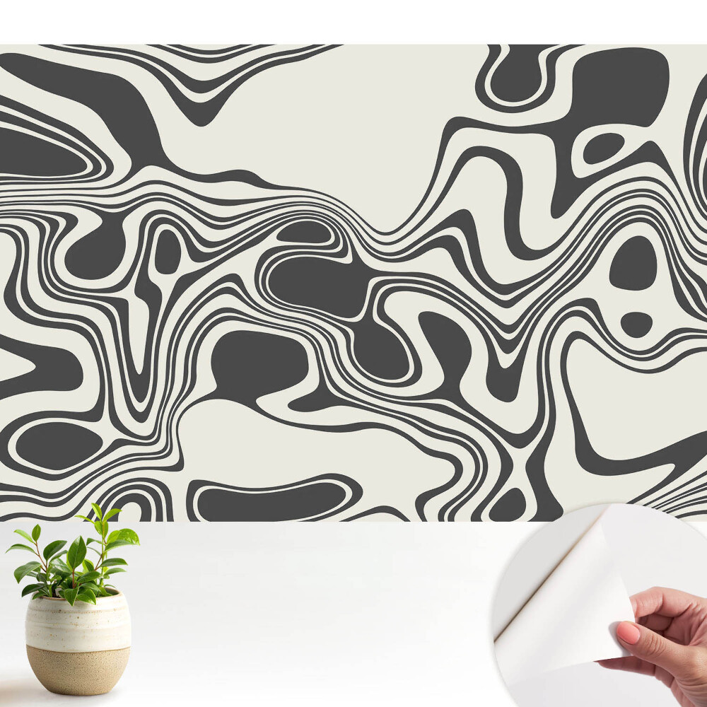 Öntapadó tapéta Absztrakt kontraszthullámok