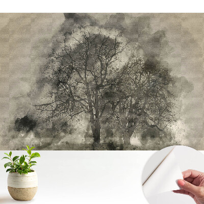 Dekor tapéta Ködös fák hangulatos akvarellek