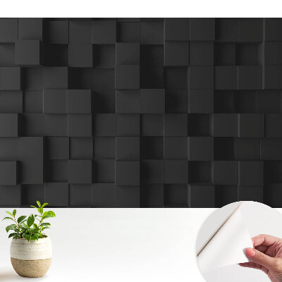 Tapéta Fekete kocka alakú alakzatok a falon