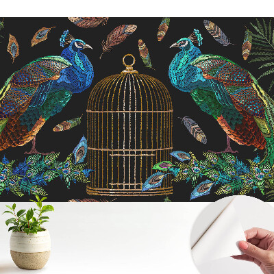 Modern tapéta Pávák a tollak szimmetriája között