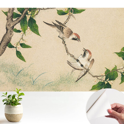 Modern tapéta Madarak egy ágon klasszikus stílusban