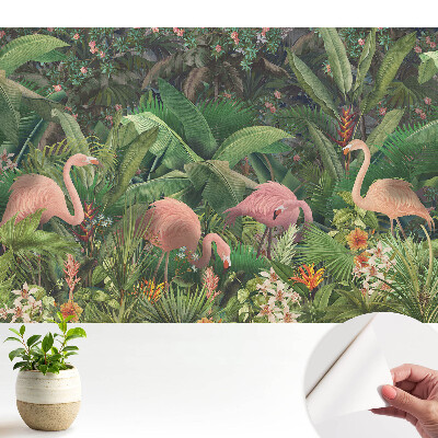 Öntapadó tapéta A flamingók trópusi egzotikuma