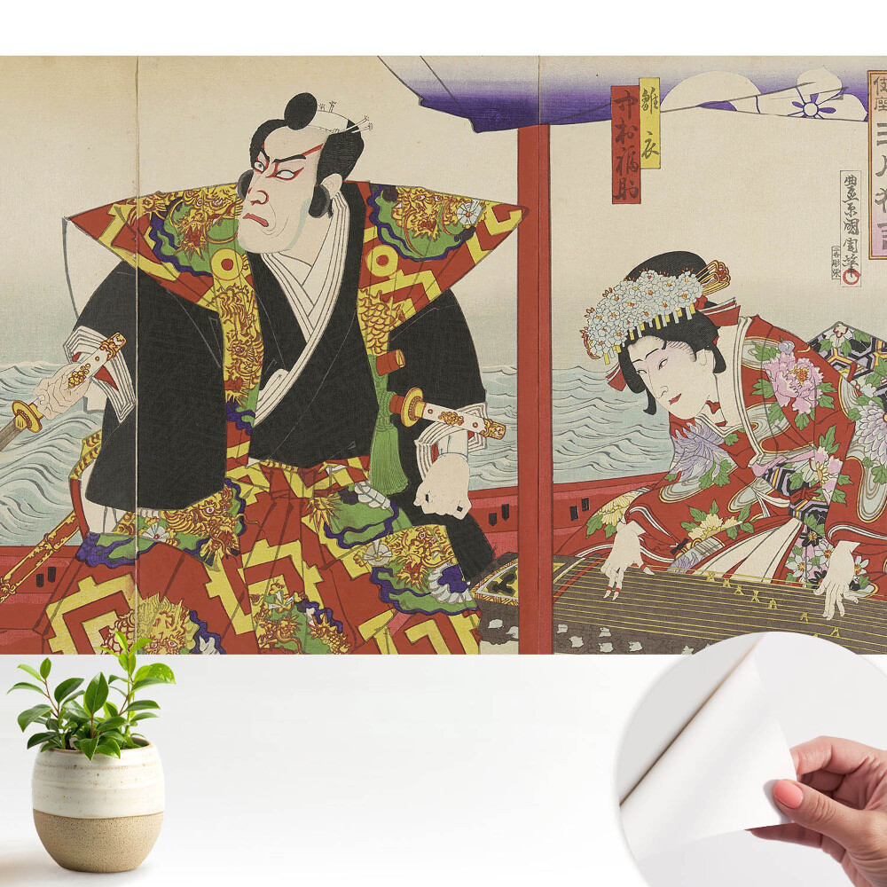 Öntapadós tapéta hagyományos japán művészeti motívummal elegáns kivitelben