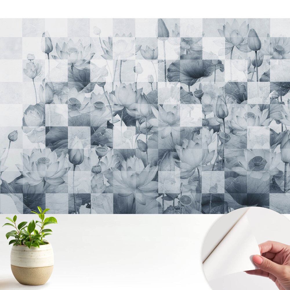 Dekor tapéta Modern lótuszvirágok geometrikus stílusban