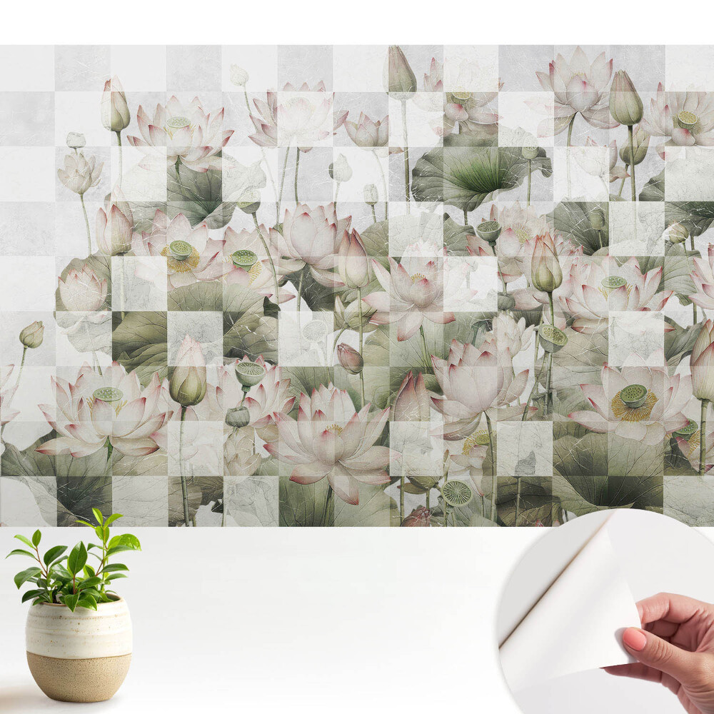 Tapéta Lótuszvirágok és geometrikus minták