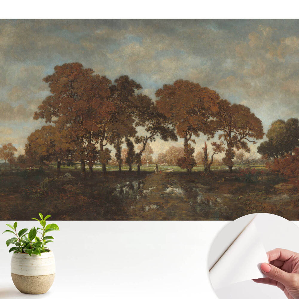 Öntapadós tapéta Őszi fák rusztikus tájban