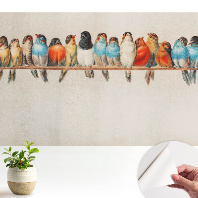 Modern tapéta Színes madarak egy ágon klasszikus stílusban