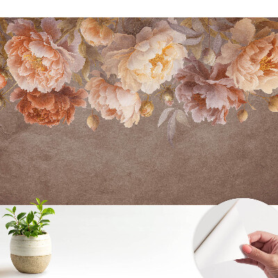 Öntapadós tapéta falra Romantikus virágmotívumok klasszikus stílusban.