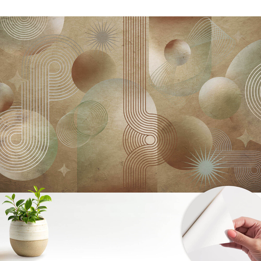 Öntapadó tapéta Absztrakt retro geometrikus kompozíció