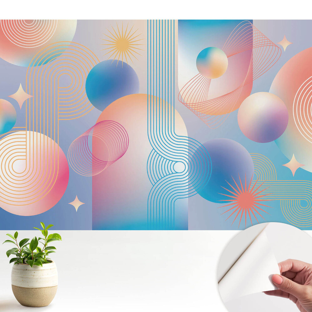 Modern tapéta Absztrakt geometrikus minták tele színekkel