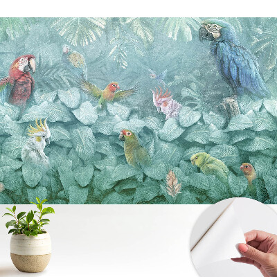 Öntapadós tapéta falra Színes papagájok a trópusi dzsungelben