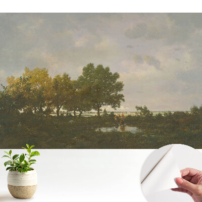 Öntapadós tapéta falra Egy festői erdő lovassal