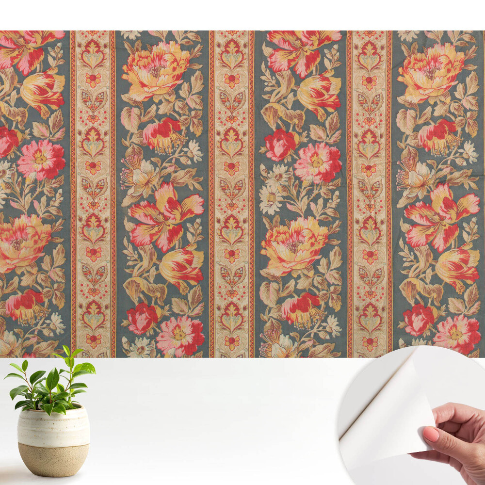 Tapéta Klasszikus stílusú virágok és levelek