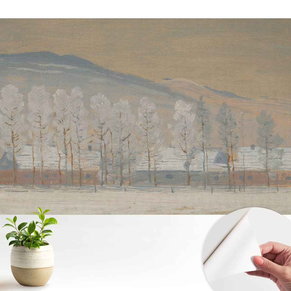 Öntapadós tapéta falra Téli hegyi táj festői házikókkal