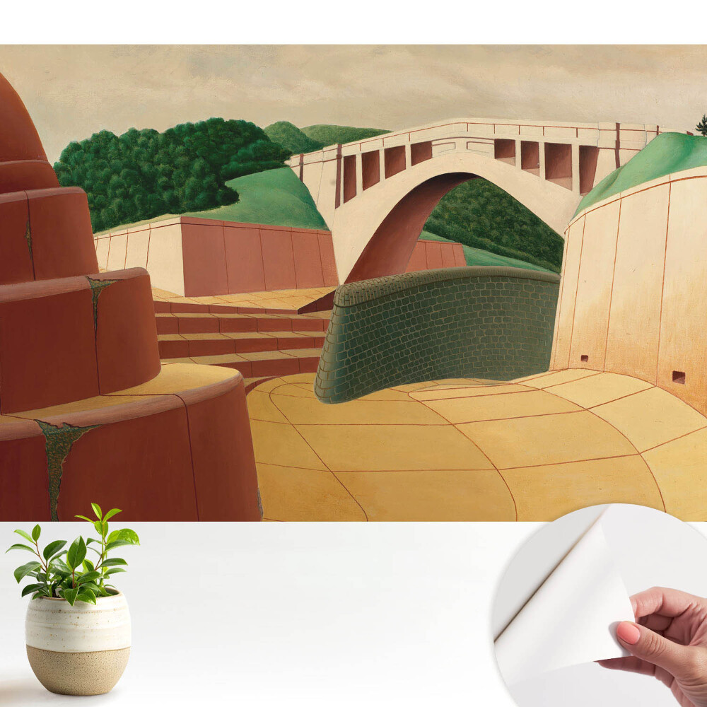 Öntapadó tapéta Híd és építészet zöld elemekkel