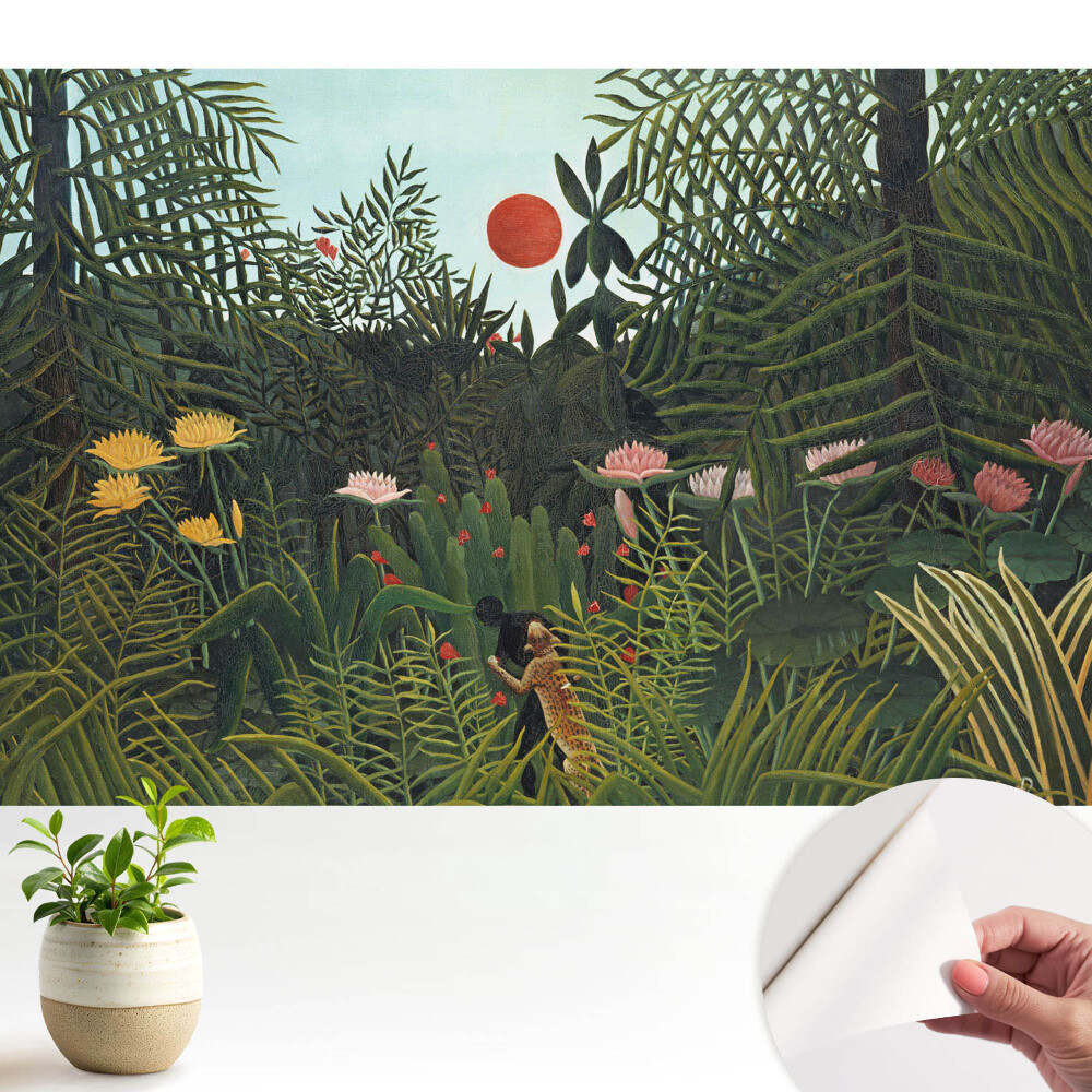 Öntapadós tapéta falra Trópusi dzsungel vörös nappal