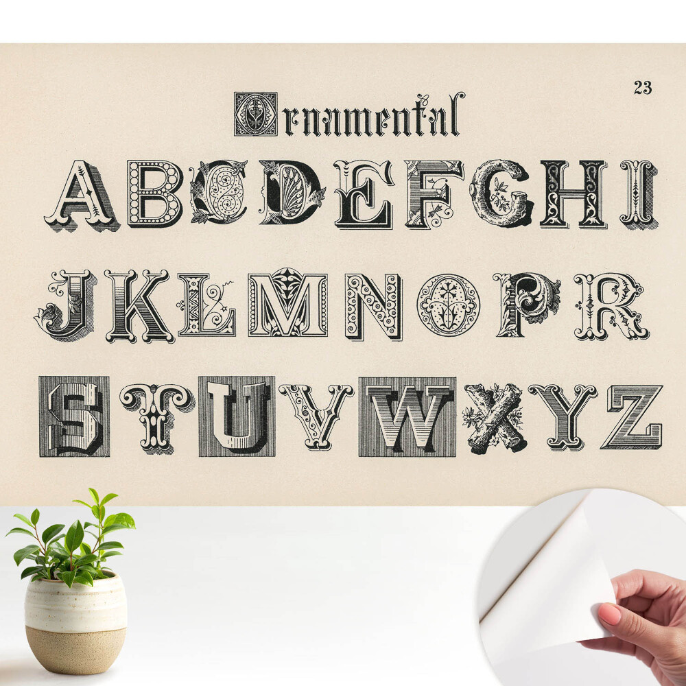 Öntapadós tapéta Dekoratív retro betűk klasszikus stílusban