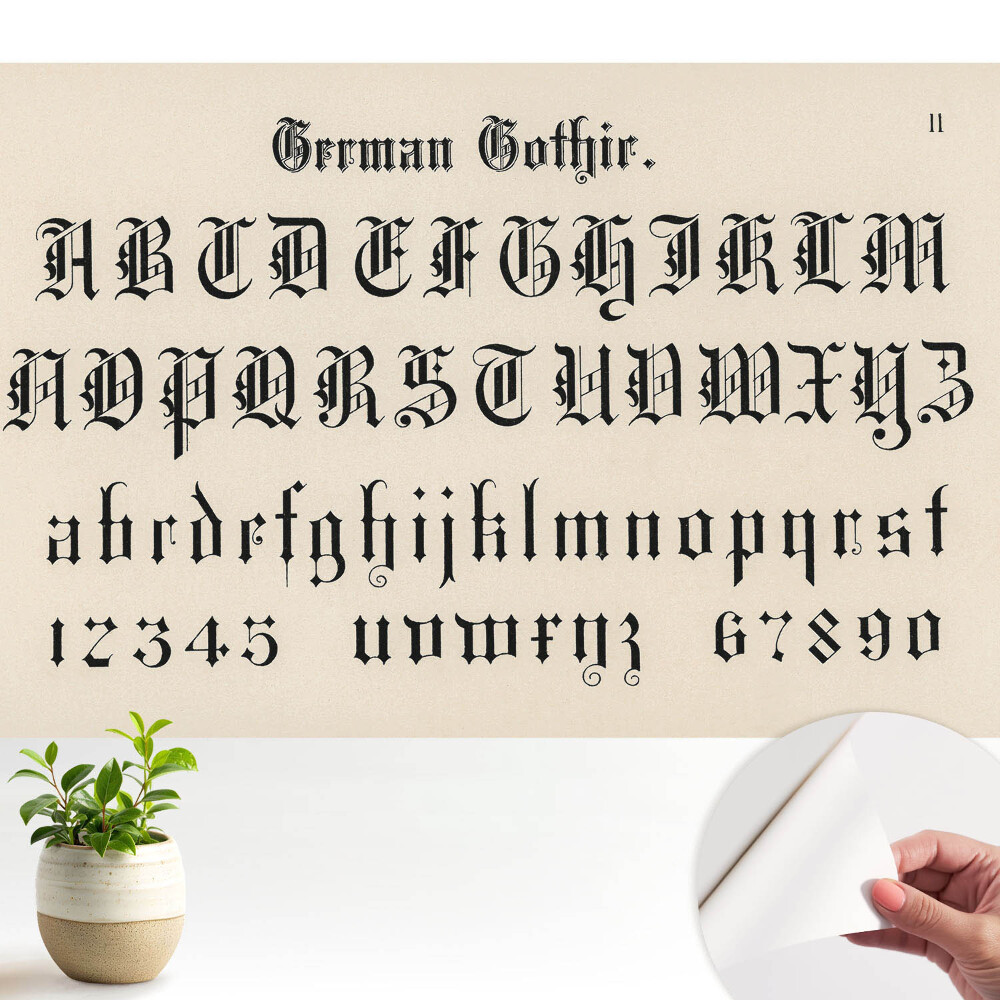Öntapadó tapéta Elegáns és dekoratív gótikus ábécé