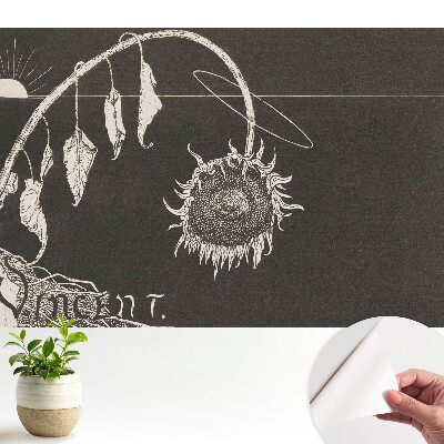 Dekor tapéta Hervadt napraforgó nosztalgikus vintage