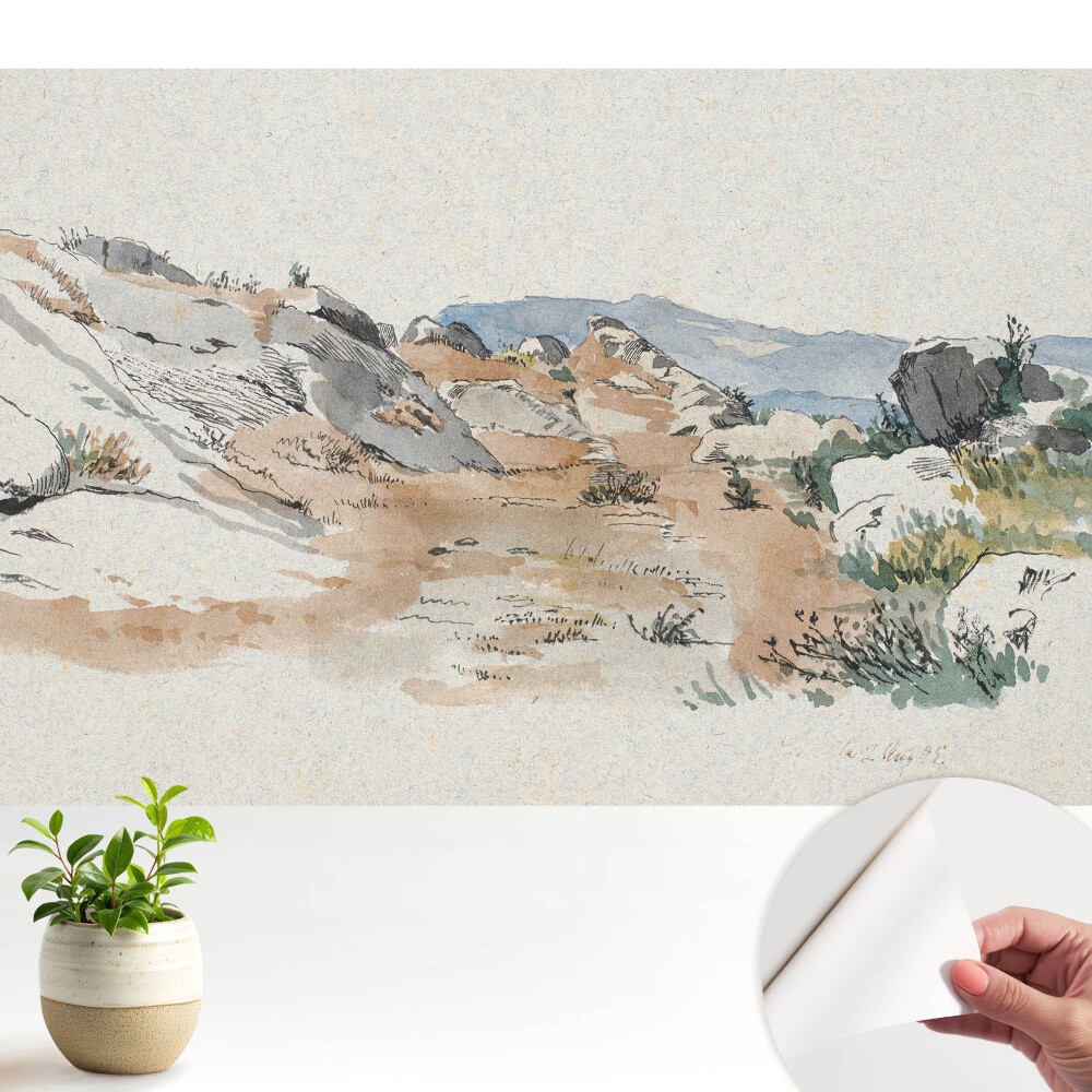 Dekor tapéta Sziklás táj, békés táj, finom színek