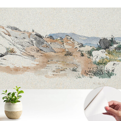 Dekor tapéta Sziklás táj, békés táj, finom színek