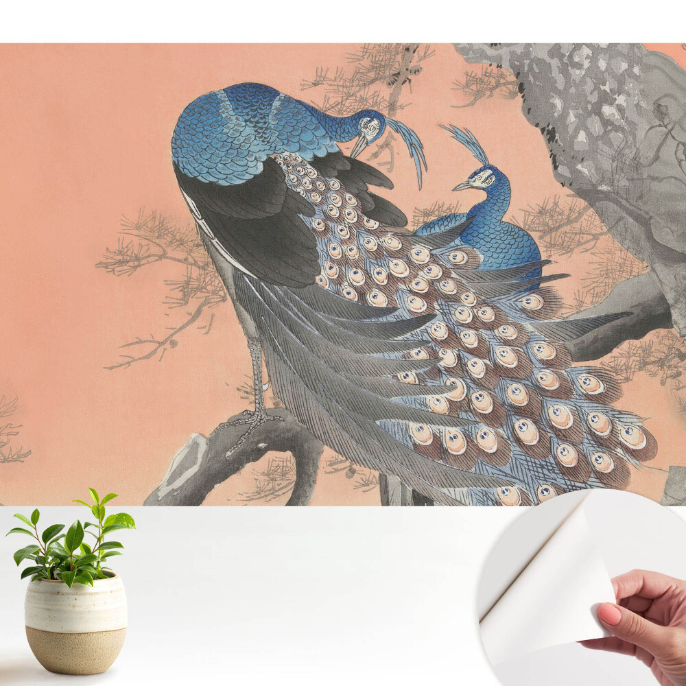 Dekor tapéta Pávák egy ágon klasszikus stílusban