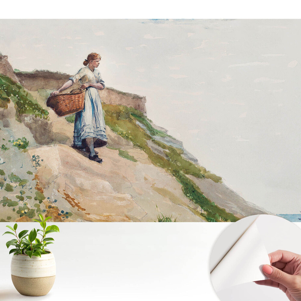Dekor tapéta Egy nő kosárral a lejtőn