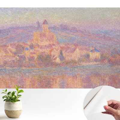 Öntapadós tapéta falra Egy pasztellszínű város a hegyekben