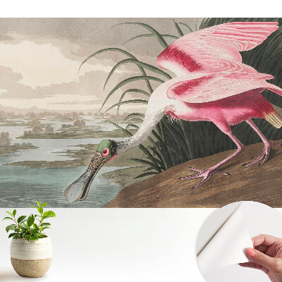 Öntapadós tapéta falra Idill egy flamingóval
