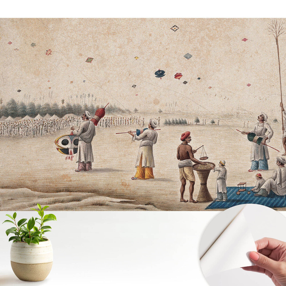 Öntapadós tapéta falra Papírsárkányok történelmi háttér előtt