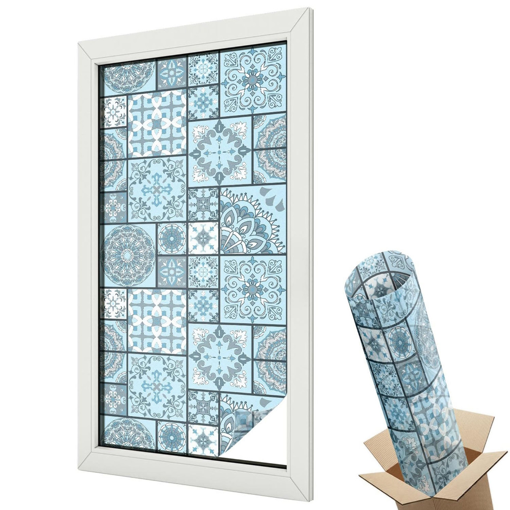 Belátásgátló ablakfólia dekoratív Kék csempék