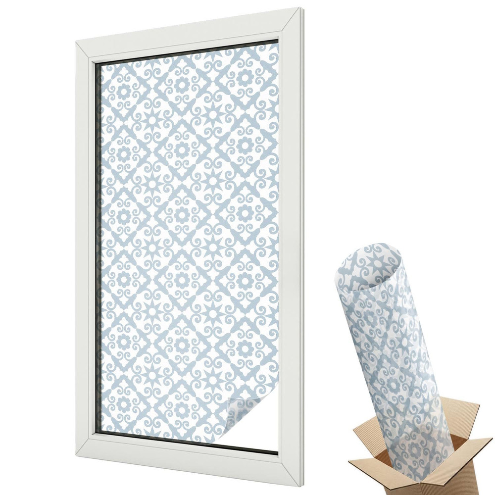 Belátásgátló ablakfólia dekoratív Kék díszek