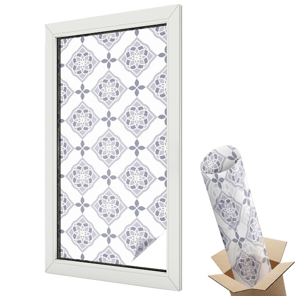 Öntapadós belátásgátló fólia ólomüveg Virágos rombuszok