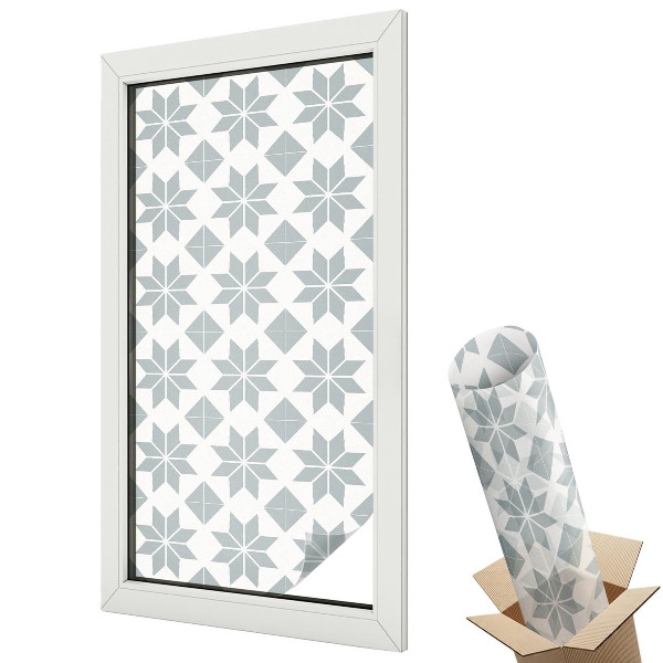 Öntapadós belátásgátló fólia ólomüveg Geometriai csillagok