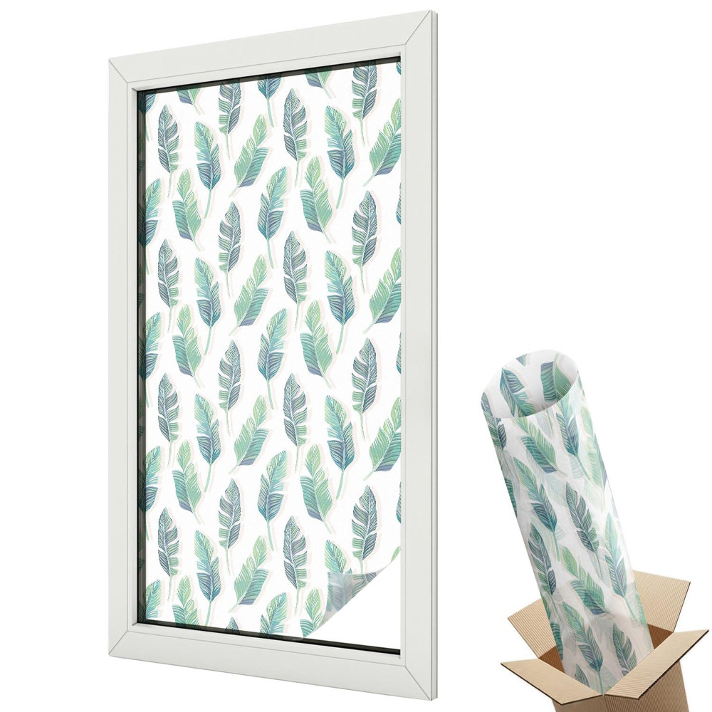 Öntapadós belátásgátló fólia ólomüveg Trópusi levelek