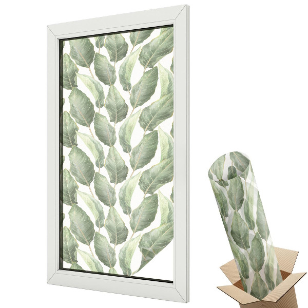 Öntapadós belátásgátló fólia ólomüveg Zöld levelek