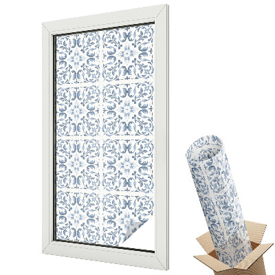 Öntapadós belátásgátló fólia ólomüveg Virágdíszek