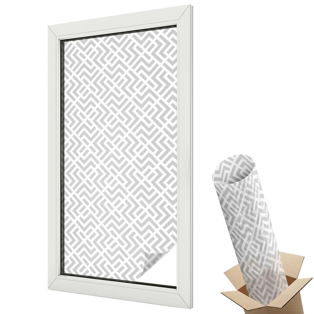 Öntapadós belátásgátló fólia ólomüveg Geometrikus elegancia