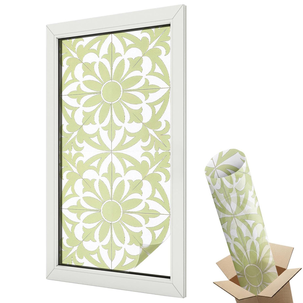 Öntapadós belátásgátló fólia ólomüveg Zöld dísz