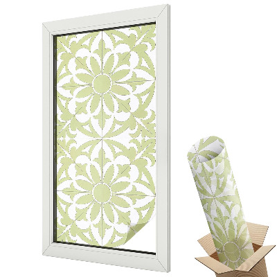 Öntapadós belátásgátló fólia ólomüveg Zöld dísz