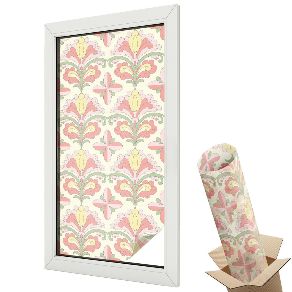 Öntapadós belátásgátló fólia ólomüveg Növényi elegancia