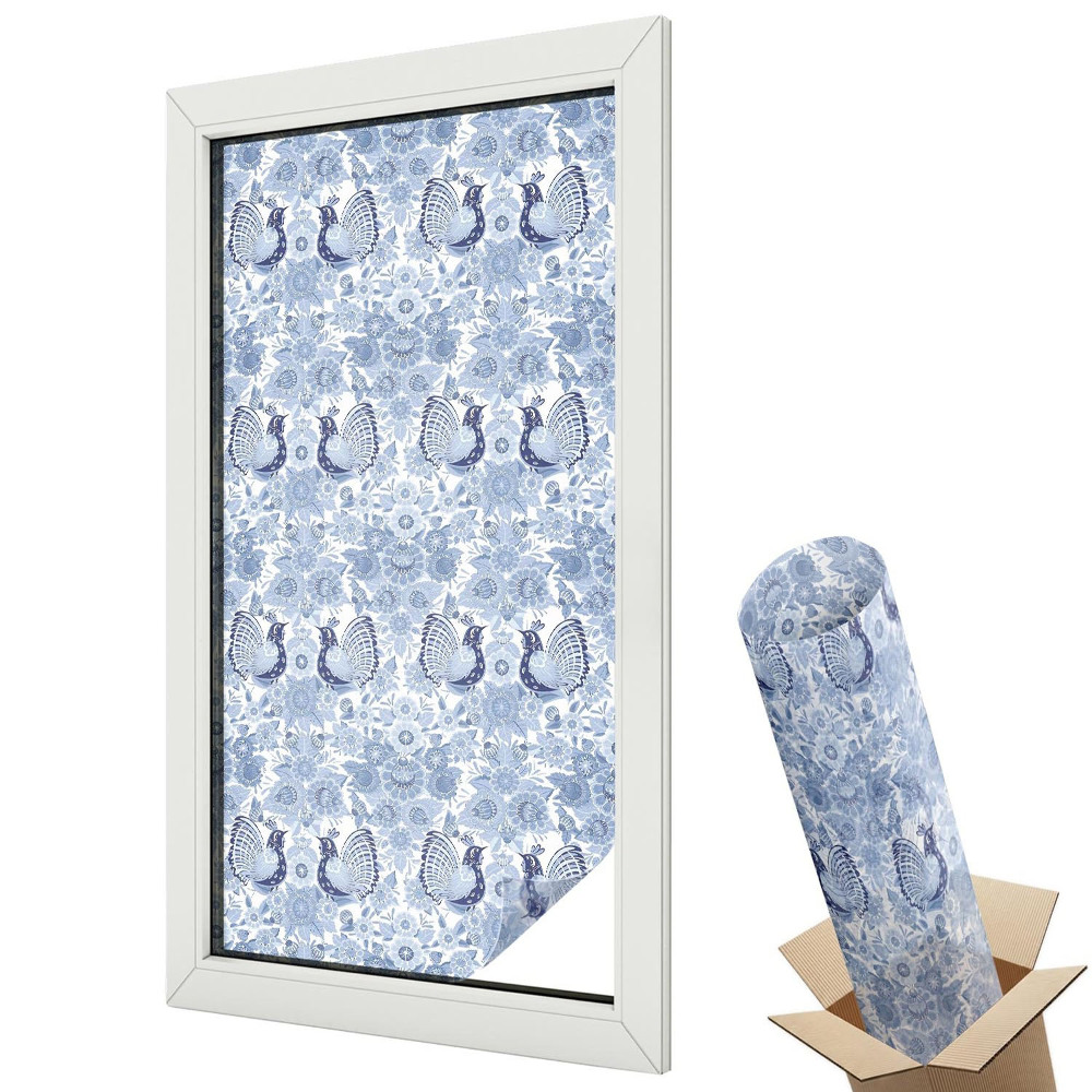 Fényvédő fólia ablakra Virágos madár